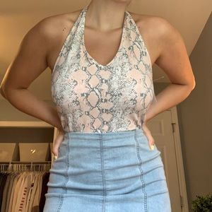 snake skin halter top